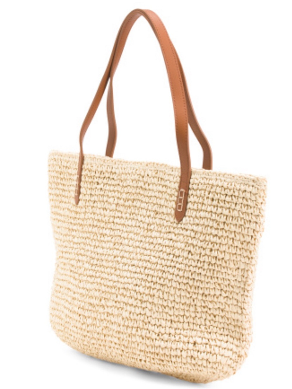 NWT Koret Woven USA Flag Tote Bag with Brown Handles - Picture 4 of 4